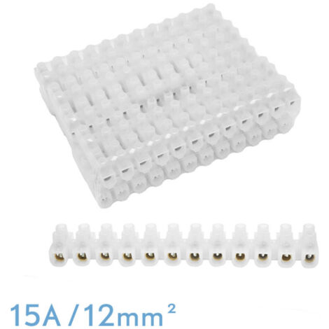Regleta ficha de empalme 15a/12mm2 pe semitransparente 12 fichas flexible y facil cortar