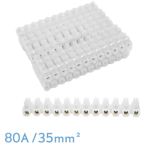 Regleta ficha de empalme 80a/35mm2 pe semitransparente 12 fichas flexible y facil cortar