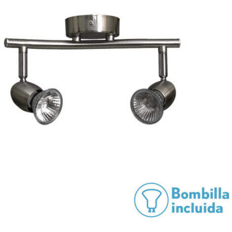 Regleta Foco Sonora Niquel 2xgu10 Bomb. incl 15x26