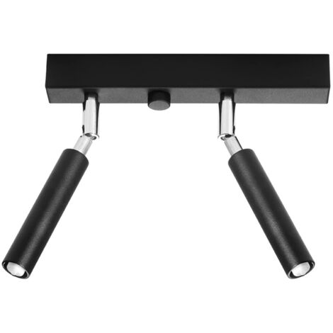 Regleta Koin negro, 2 luces