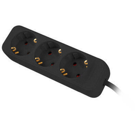 REGLETA LANBERG 3 TOMAS SCHUKO NEGRA 1.5M