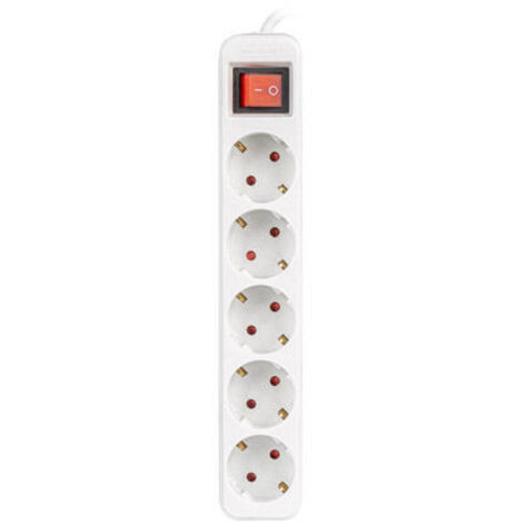 REGLETA LANBERG 5 TOMAS SCHUKO CON PROTECION BLANCA 1.5M