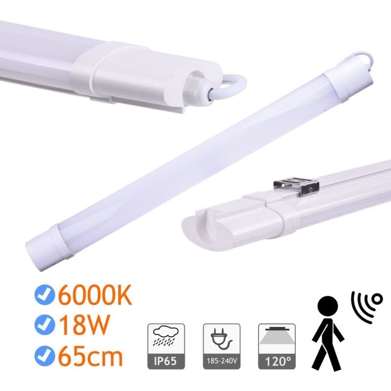 

Regleta led estanca IP65 650 mm 18W 6000K con sensor - Jandei