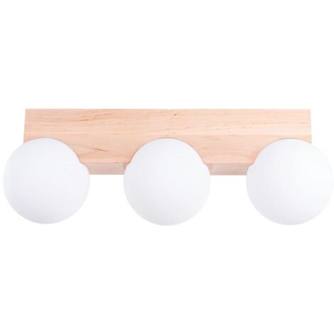 Regleta Liea 3 luces, madera natural