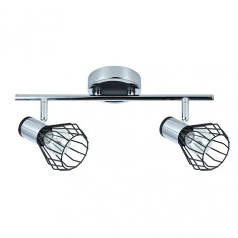 Regleta Mateo 2xe14 Cromo/negro 15x36,5x8,5 Cm