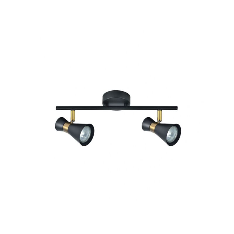 Akunadecor Bandeau lumineux pour salle de bains De Maximo 2 spots Noir-cuir