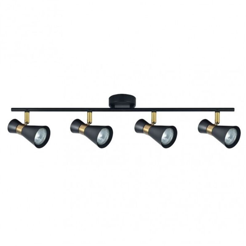 Fabrilamp - akunadecor Bandeau lumineux pour salle de bain De 4 lumières Modèle Maximo Cuir noir