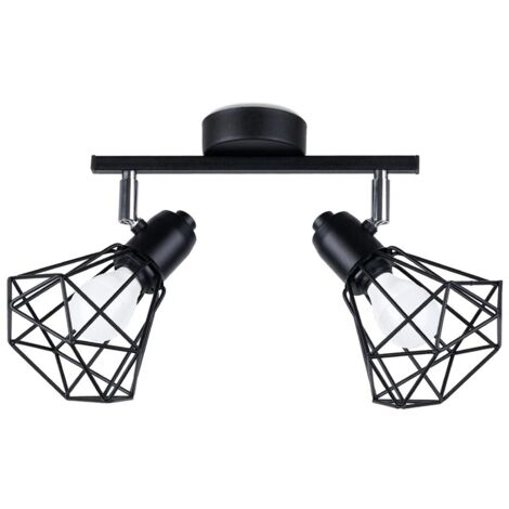 Regleta Mozosa negro, 2 luces