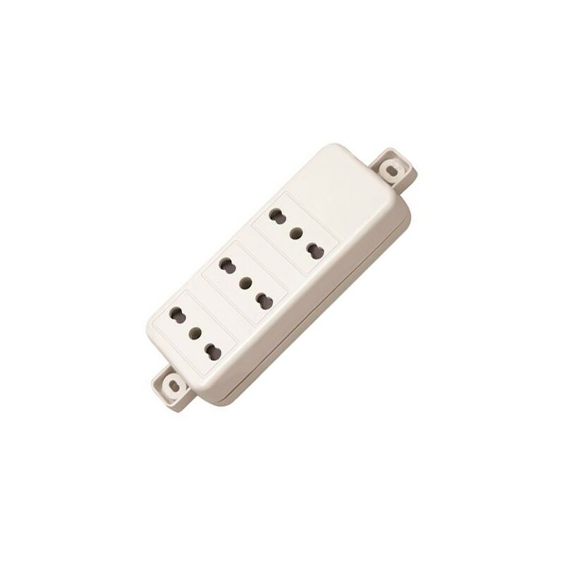 

Regleta multicontactos 3 lugares 10/16A Doble Paso sin Cable Blanco