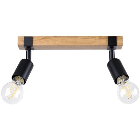 Regleta Nora negro, 2 luces