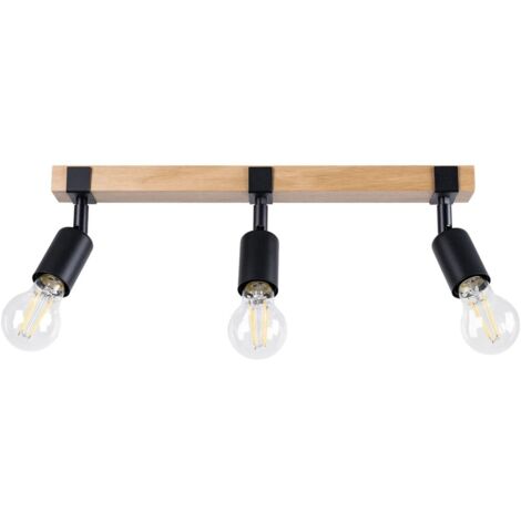 Regleta Nora negro, 3 luces