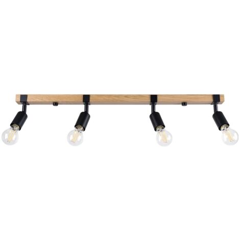 Regleta Nora negro, 4 luces