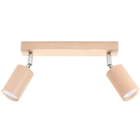 Regleta Orel 2 luces, madera natural