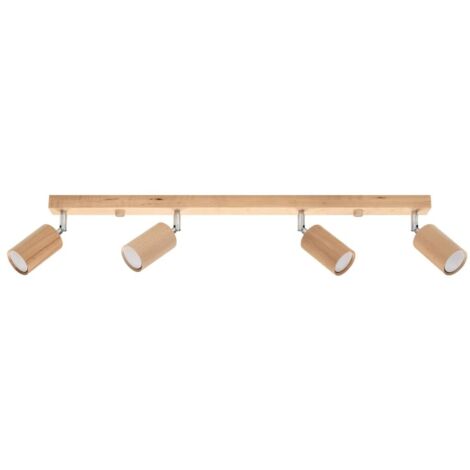 Regleta Orel 4 luces, madera natural