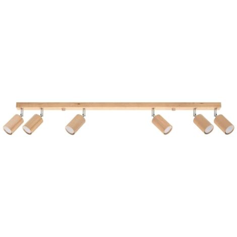 Regleta Orel 6 luces, madera natural