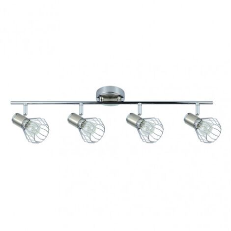 Regleta Para Baño Con Tulipa Metalica Mateo 4 Focos Cromo-niquel