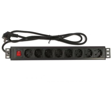 Regleta Rack  8 Enchufes Para 19in 1U Metalica
