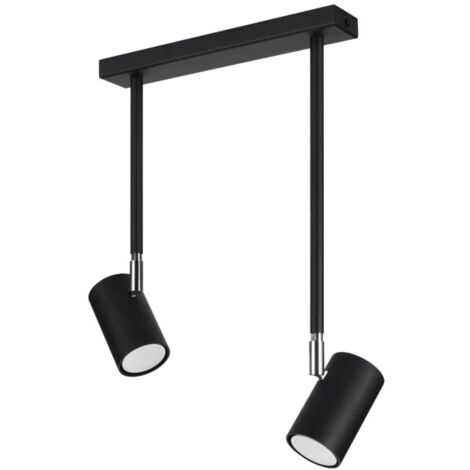 Regleta Rika negro, 2 luces