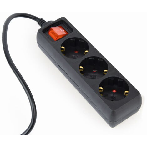 REGLETA SAI GEMBIRD 3 SCHUKO INTER CON FUSIBLE 10 A ENC C14 CABLE 0 6 M NEGRO