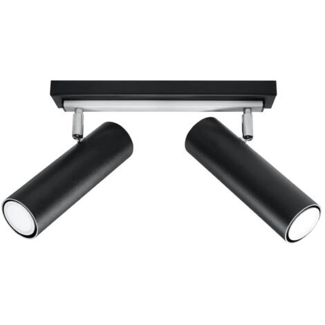Regleta Zani negro, 2 luces