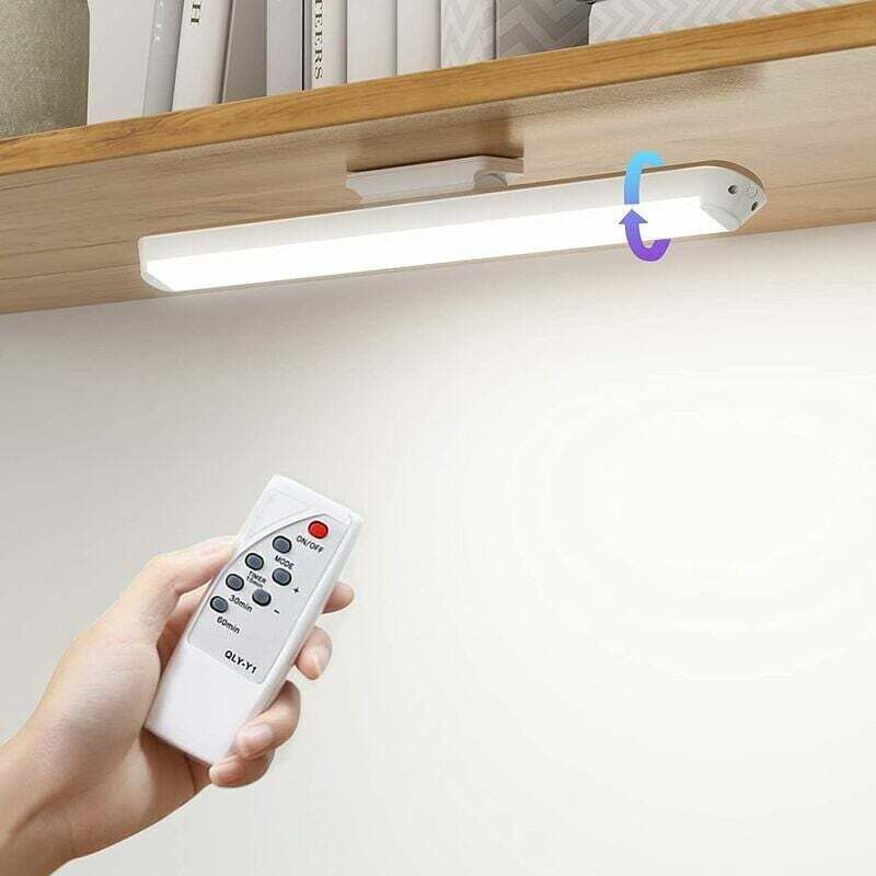Réglette et spot de cuisine et meuble, led Lampe Dimmable de Placard 34cm avec Télécommande, Applique Murale Tactile et Rechargeable, Lumière