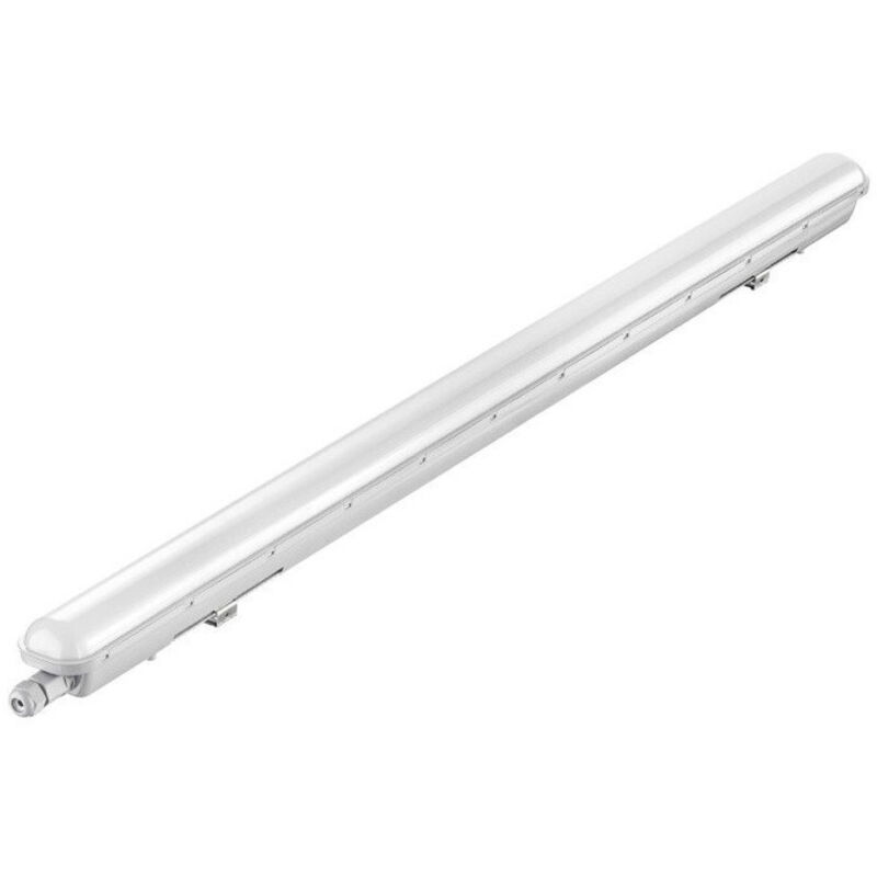 Reglette étanche LED 40W poly gris 1285x60x60mm 4000K 3650lm 230V diffuseur opale 115° IK08 IP65 ECOPLUS TF111