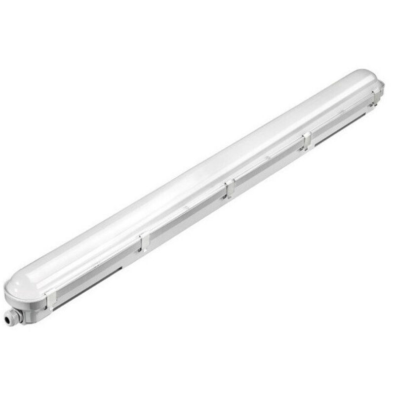 Reglette étanche LED 42W poly gris 1520x85x80mm 3000K 5900lm alim 230V diffuseur opale 115° IK10 IP66 TF104