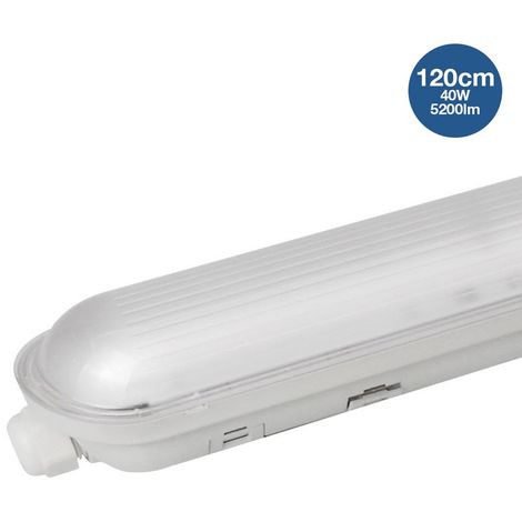Réglette étanche LED traversante 40W 120cm 5200lm 4000K Blanc Neutre - Blanc Neutre