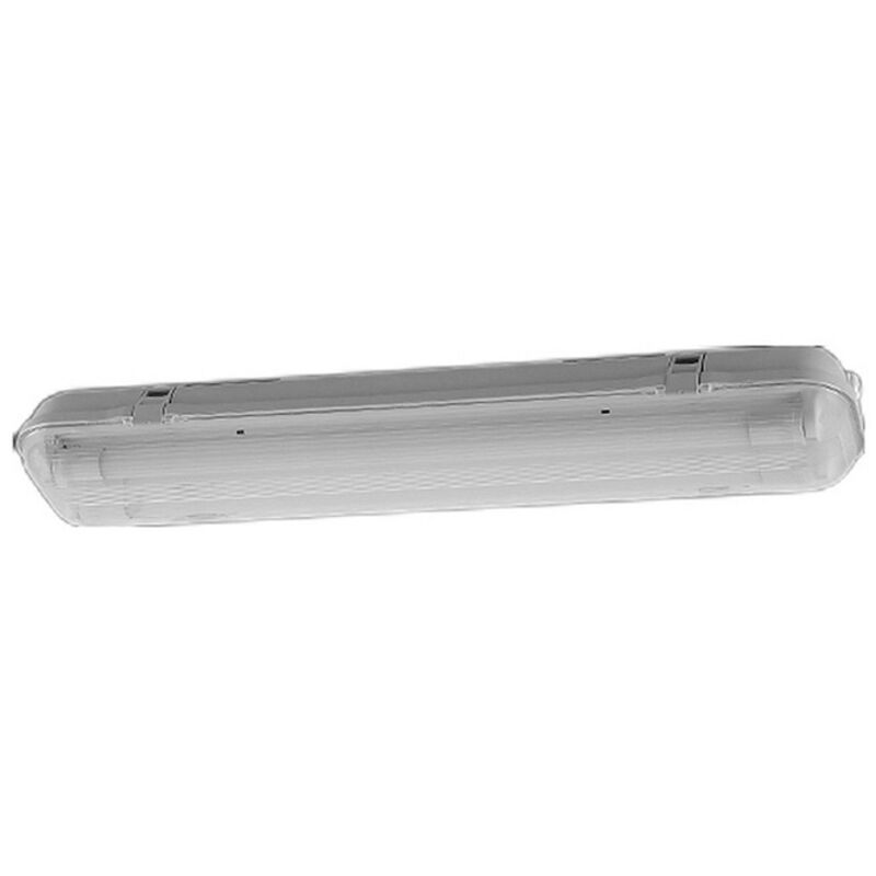 Réglette étanche Pour 2 Tubes Led 60 Cm, Blanche, Ip65, 660 X 135 X 94 Mm