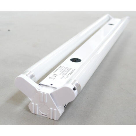 Réglette fluo double 2x18W – Longueur 630mm – Couleur lumière 4000K – Ballast magnétique B2 230V – IP20 pour intérieur – Protec