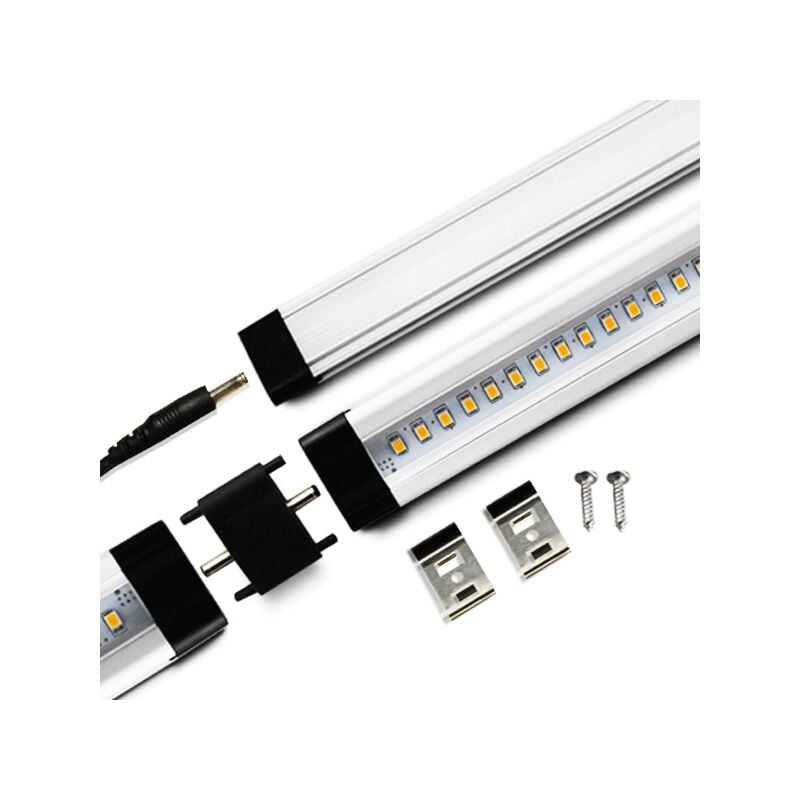 Réglette LED aluminium 0m30 39 LED SMD blanc chaud