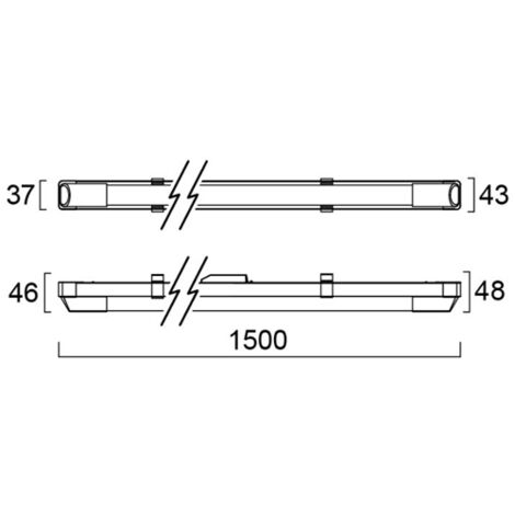 Réglette LED BATTEN SINGLE 2200 lm - 4000 K - 18 W - 1500 x 43 mm - SYLVANIA