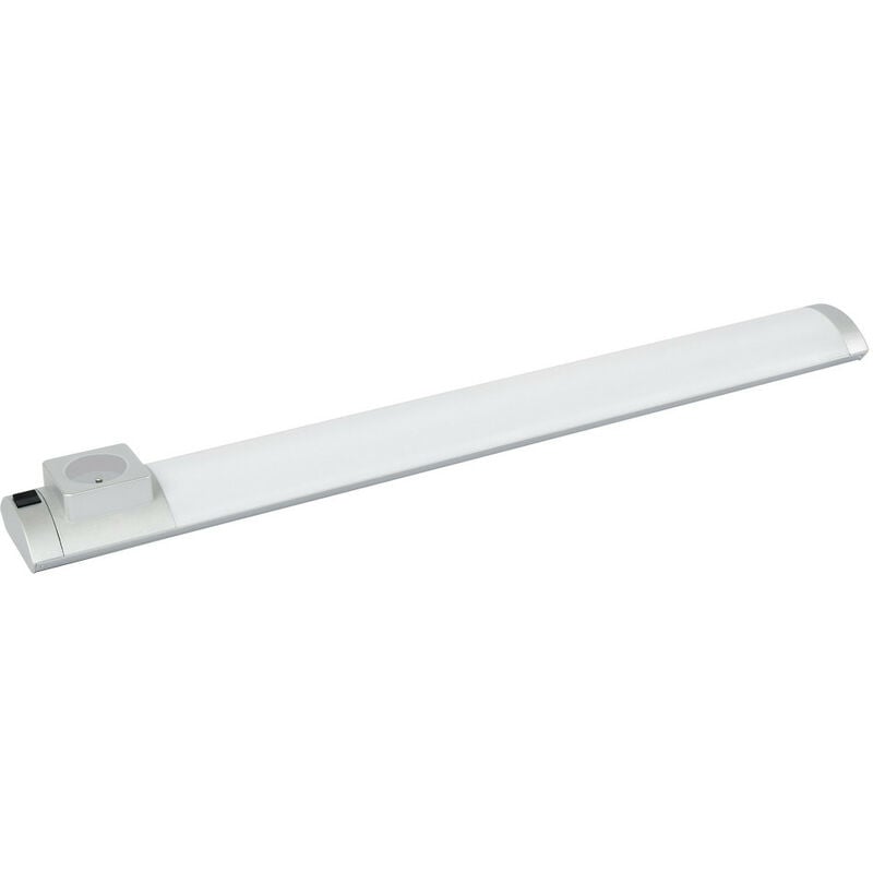 Gefom - Réglette led cuisine 68 cm avec interrupteur et prise - argent