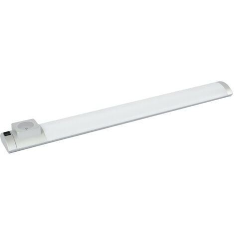 GEFOM Réglette led cuisine 68 cm avec interrupteur et prise - argent