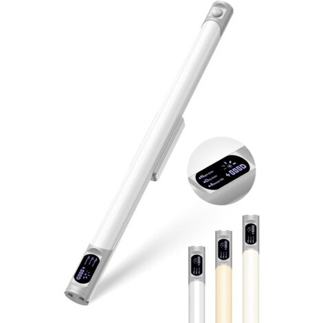 Reglette LED Cuisine Sans Fil avec Detecteur Mouvement, 2500mAh Lampe de Bureau Rechargeable USB, Lumiere Magnétique avec Télécommande, Eclairage Murale pour Placard, Tableau, Miroir, Armoire