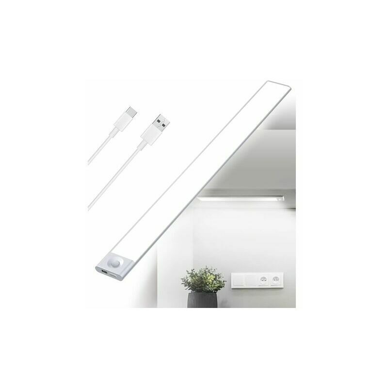 XVX - Réglette led Cuisine Sous Meuble Rechargeable usb - 40 cm - 2500 mAh - Lampe Placard Détecteur de Mouvement - Barre led Sans Fil Rechargeable