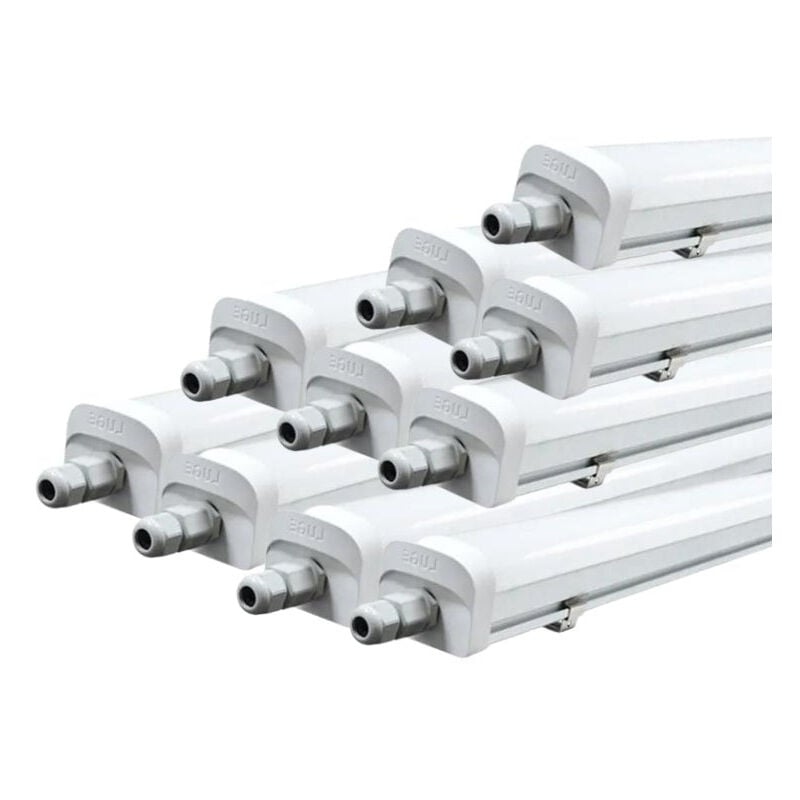 Réglette led étanche 120cm 30W IP66 120lm/w - Pack de 10 / Blanc Chaud Silumen