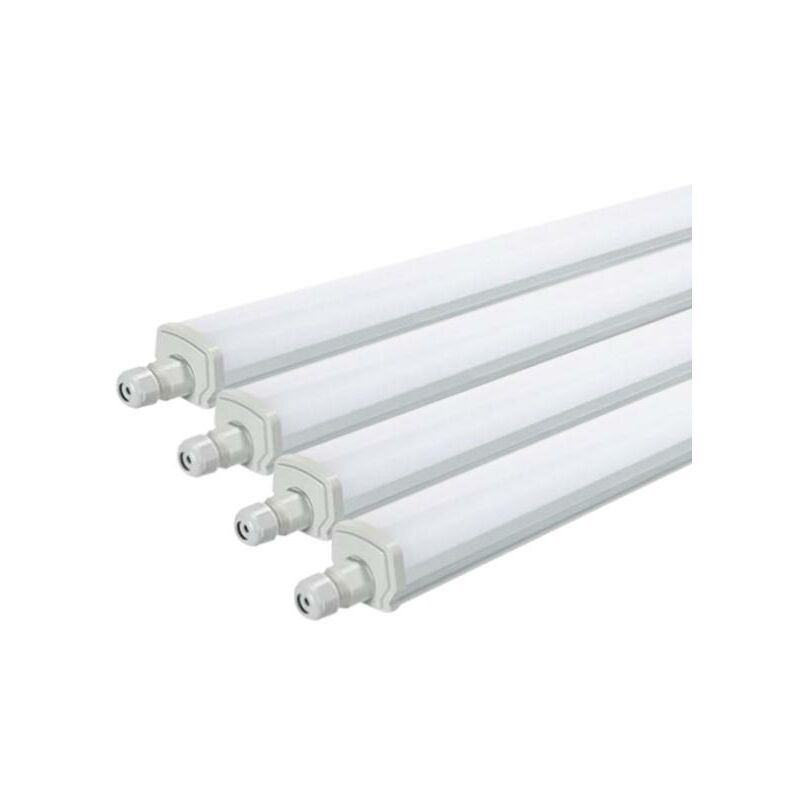Silamp - Réglette led étanche 120cm 36W IP65 Interconnectable (Pack de 4)
