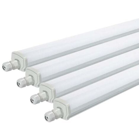 Réglette LED étanche 120cm 36W IP65 Interconnectable (Pack de 4) - Blanc Froid 6000K - 8000K - SILAMP