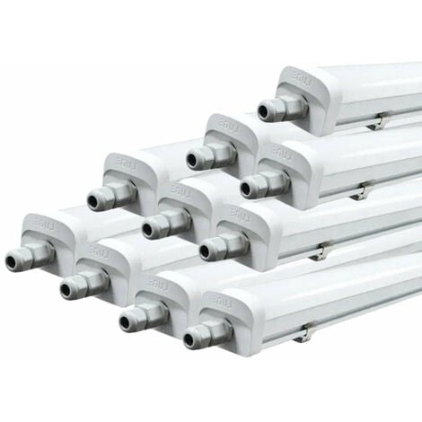 Réglette LED étanche 150cm 46.5W 120lm/W (Pack de 10) - Blanc Neutre 4000K - 5500K - SILAMP