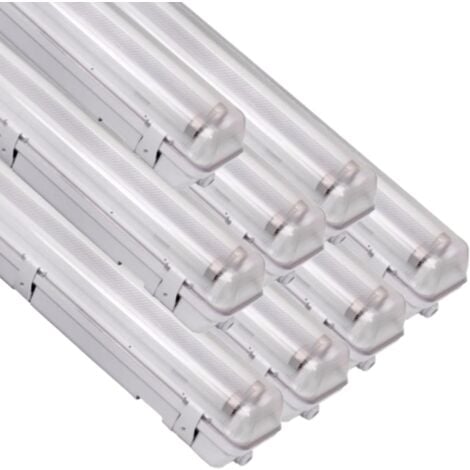 Réglette LED étanche double pour Tubes lumineuse T8 120cm IP65 (boitier vide) (Pack de 8) - SILAMP
