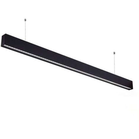 Réglette LED Fine Noire Suspendue 50W UGR19 Linkable 1200mm Blanc Naturel 4000K