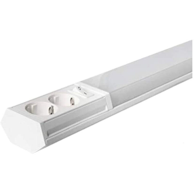 Reglette led megaman 9W 900Lm Blanc 2 Prises Intégrées