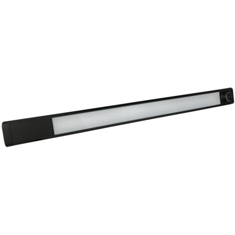 Réglette LED noir 8W, 560 lm, intensité variable 3000 à 6500K, cordon alimentation integré, garantie 5 ans - Tibelec