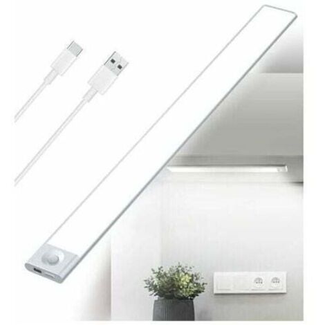 Réglette LED rechargeable 40cm – 2500mAh – Dimmable avec détecteur de mouvement – Installation facile sur surfaces métalliques