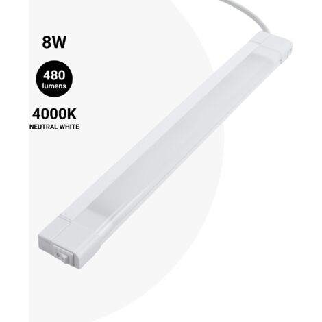 Réglette LED sous meuble cuisine 8W - 50cm - Blanc Neutre