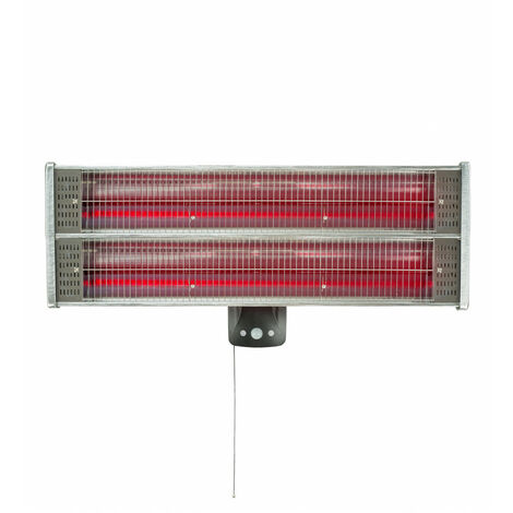 Réglette murale infrarouge HE2400PD en aluminium - 2x1200W - IP55 - 230V - Détecteur de présence - série PD