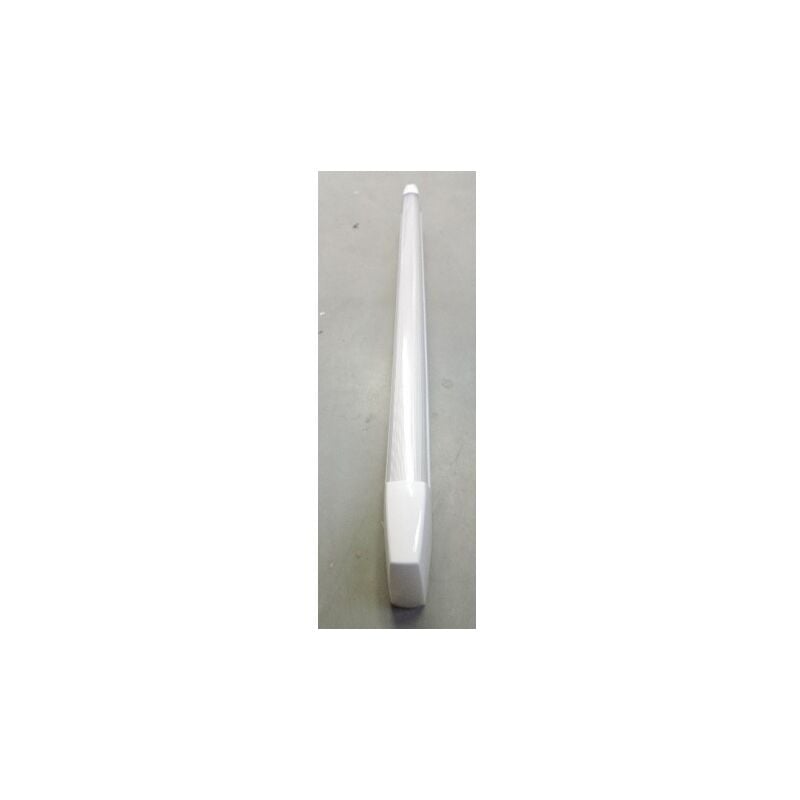 Réglette sdb fluo 18W tube G13 4000K 621lm diffuseur poly opale 693X39X69mm avec inter on/off IK07 IP44 slimeo ebenoid 055446