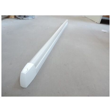 Réglette SDB fluo 36W avec tube G13 4000K 1350lm avec inter polycarbonate opale EO 1303X46X69mm IK07 IP44 SLIMEO EBENOID 055436