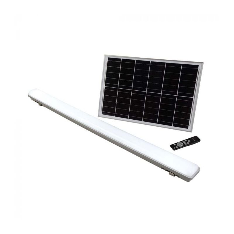 Silumen - Réglette Solaire led 120cm 18W IP65 cct (Panneau Solaire + Télécommande Inclus)